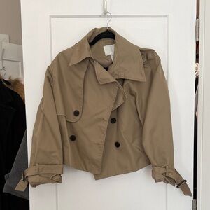 H&M Tan Cropped Trench Coat